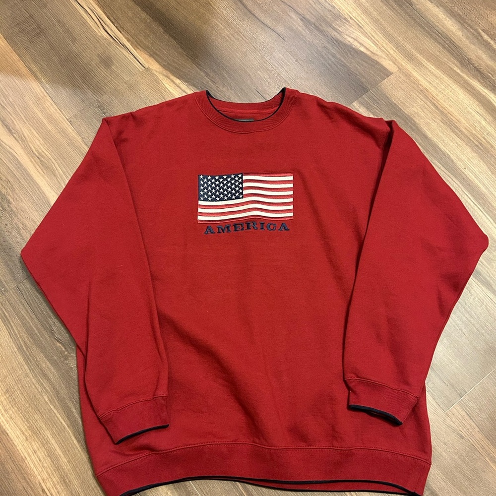Croft & Barrow Red American Flag Sweater